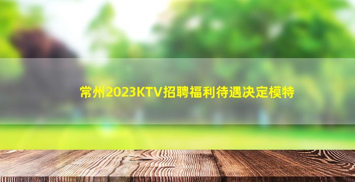 常州2023KTV招聘福利待遇决定模特